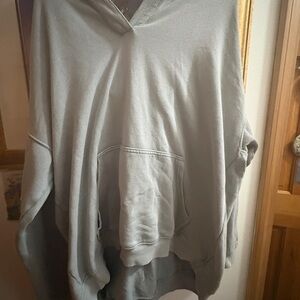 Aerie Oversized V-Neck Pullover Hoodie in Light green/blue